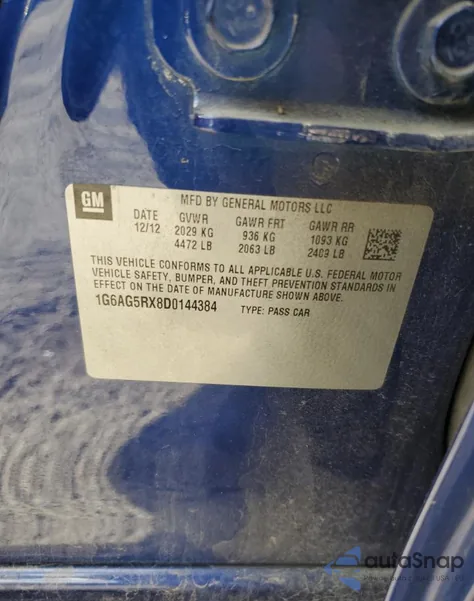 2013 Cadillac Ats z USA, uszkodzony, nr VIN 1G6AG5RX8D0144384